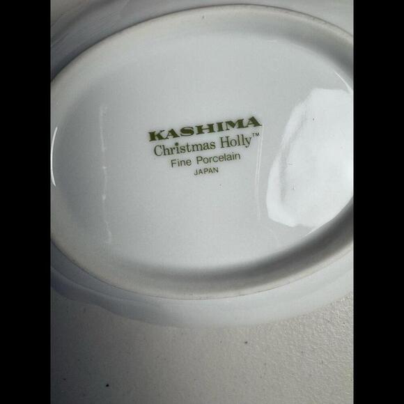 Kashima Christmas Holly Fine Porcelain Japan Trinket Dish Set Of 2 - Picture 4 of 6